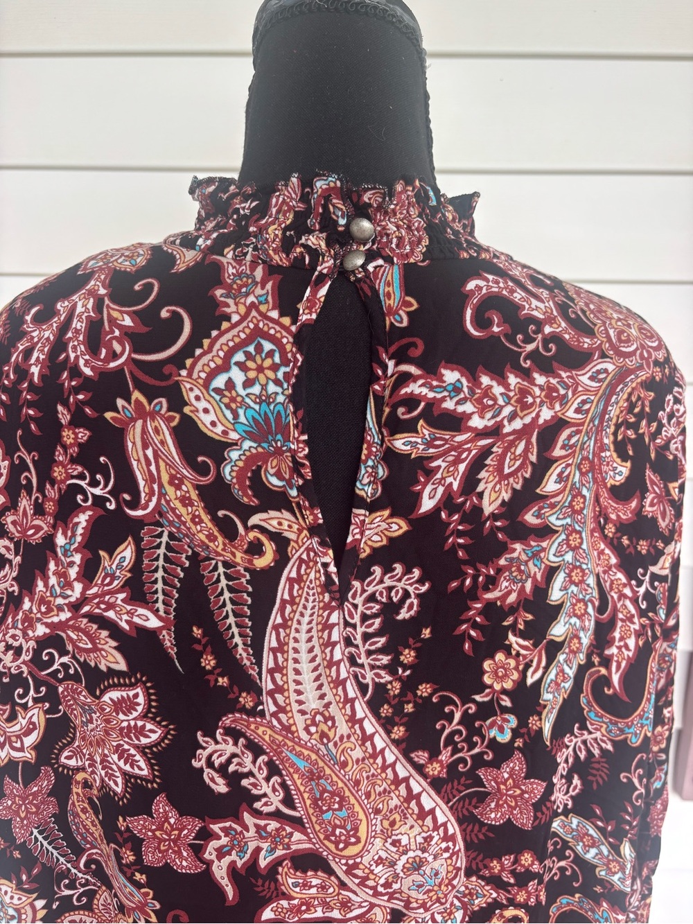 Anthropologie Ruffled Paisley Tiered Cady Dress Size 2X Boho Flowy - Picture 5 of 6